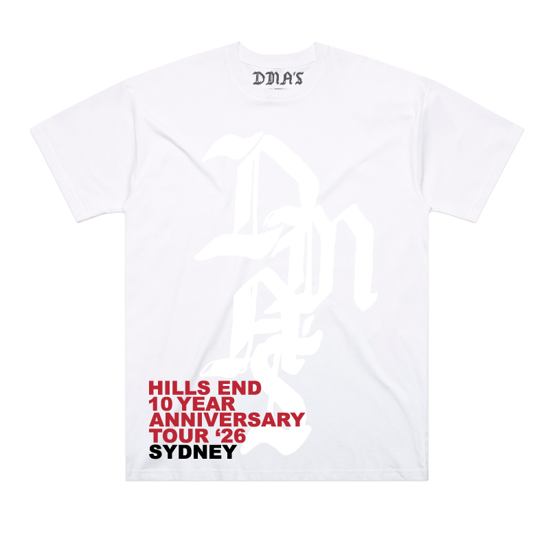 SYDNEY HILLS END ANNIVERSARY SHOW TEE - LAST FEW UNITS
