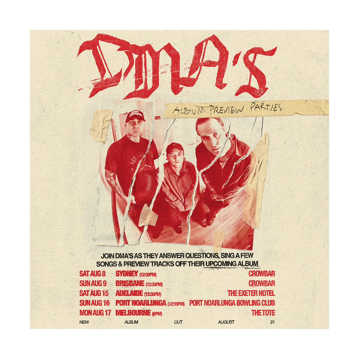Sydney | August 8 - $15 entry to Exclusive Album Preview and Q&A