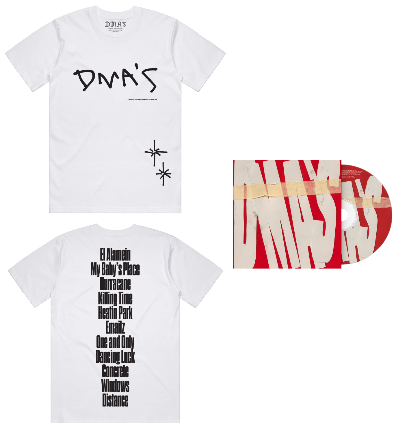 DMA'S TRACKLIST TEE + CD